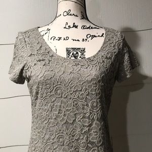 Tiana Grey Lace Dress Size M beautiful EUC (13)